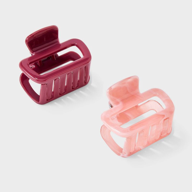 slide 3 of 4, Claw Hair Clip and Hair Twister Set 5 pc - A New Day™ Pink, 5 ct