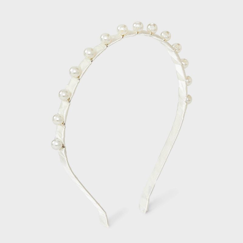 slide 3 of 4, Headband and Bow Barrettes Set 4 pk - A New Day™ Ivory, 4 ct