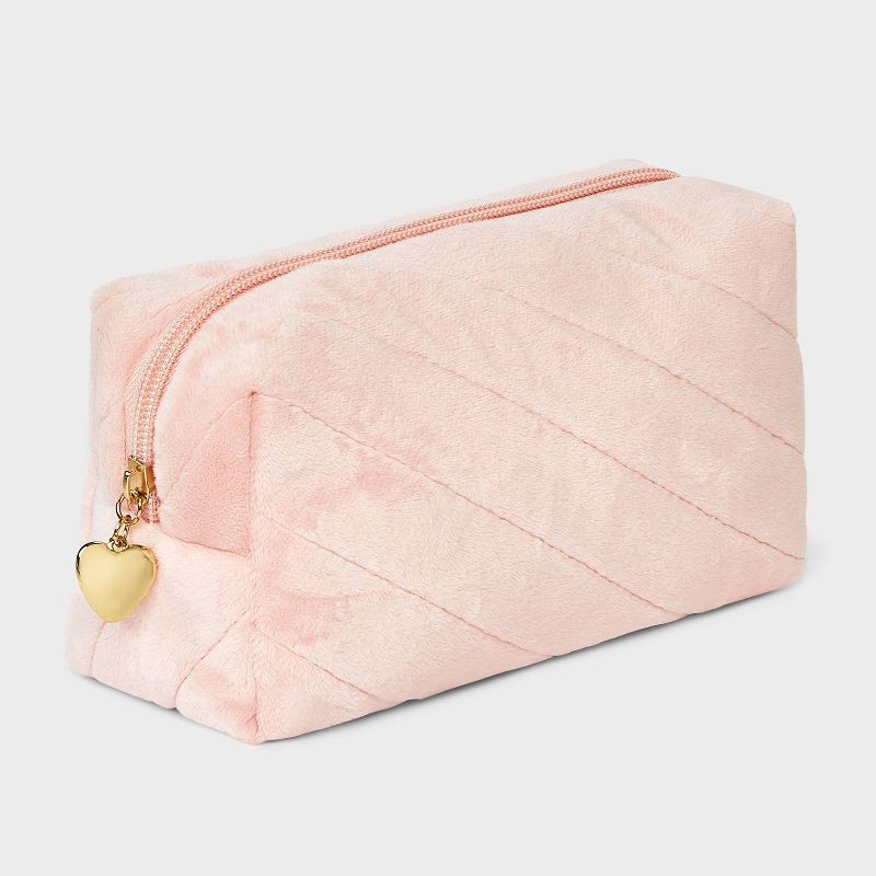 slide 3 of 4, Fleece Pouch Hair Bow Claw Clip Satin Twister Spa Set - Wild Fable™ Ivory, 1 ct