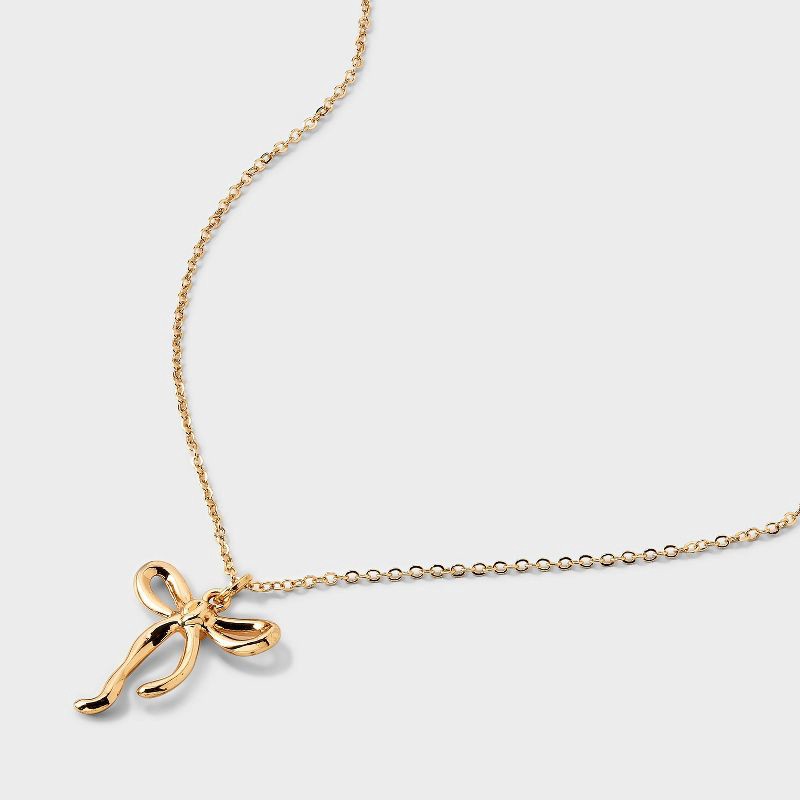 slide 4 of 4, Bow Hair Clip and Necklace with Bow Charm Set 2 pc - Wild Fable™ Black, 2 ct