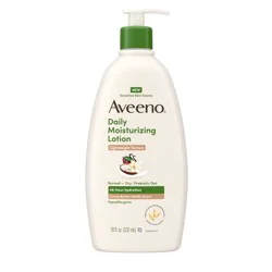 Aveeno Daily Moisturizing Lotion with Soothing Prebiotic Oat for Sensitive Skin -Hypoallergenic- Cocoa Butter Vanilla Scent - 18 fl oz