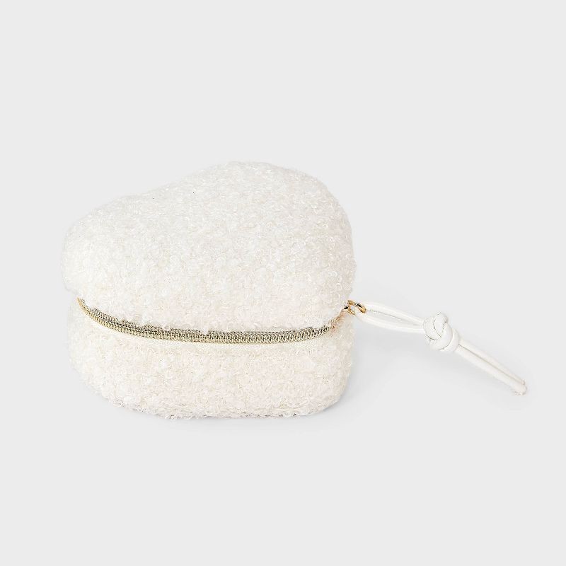 slide 1 of 2, Heart Travel Jewelry Organizer - A New Day™ Cream Shirling, 1 ct