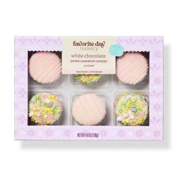 White Chocolate Dipped Spring Bunny Sandwich Cookies - 4.8oz/6ct - Favorite Day™