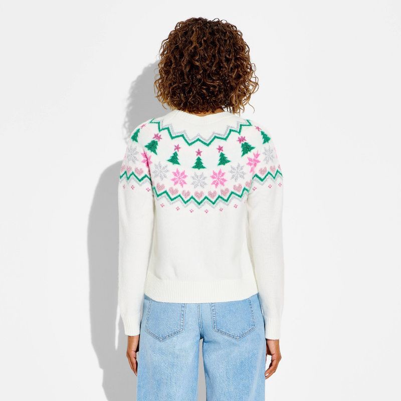 slide 3 of 3, 33 Degrees Women's Holiday Fair Isle Festive Graphic Sweater - XL, 1 ct