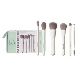 Morphe Travel Brush Set - Along For The Glide - 6pc: Synthetic Bristles, Wood Handle, Multipurpose Use