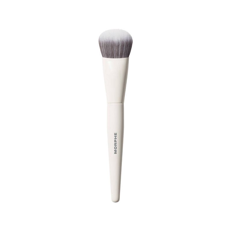 slide 1 of 4, Morphe Slanted Cream & Liquid Bronzer Brush - M242: Vegan, Wooden Handle, Synthetic Bristles, 1 ct
