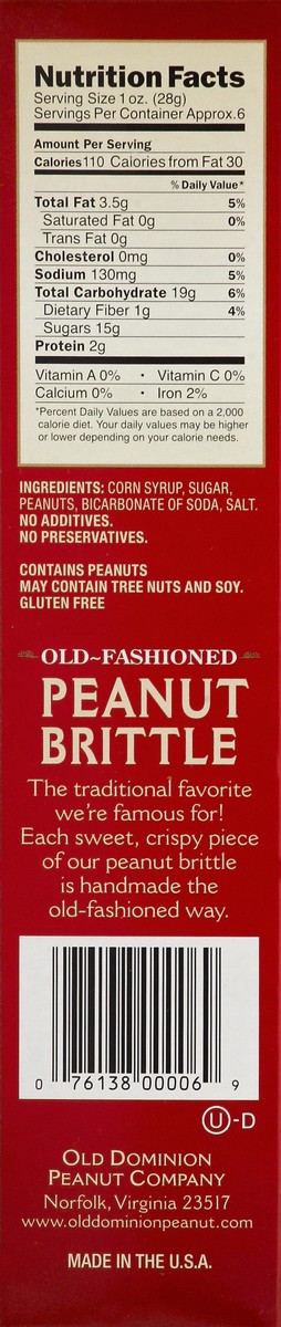 slide 4 of 5, Old Dominion Peanut Brittle, Old-Fashioned, 6 oz