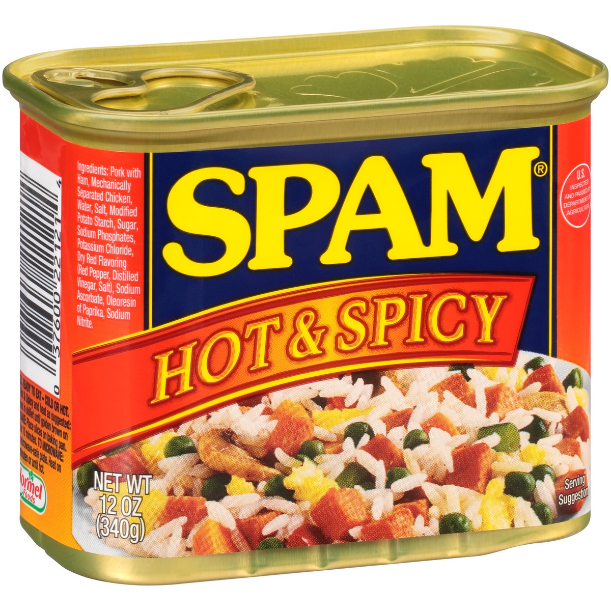 slide 2 of 9, SPAM Hot & Spicy Canned Meat 12 oz. Pull-Top Can, 12 oz