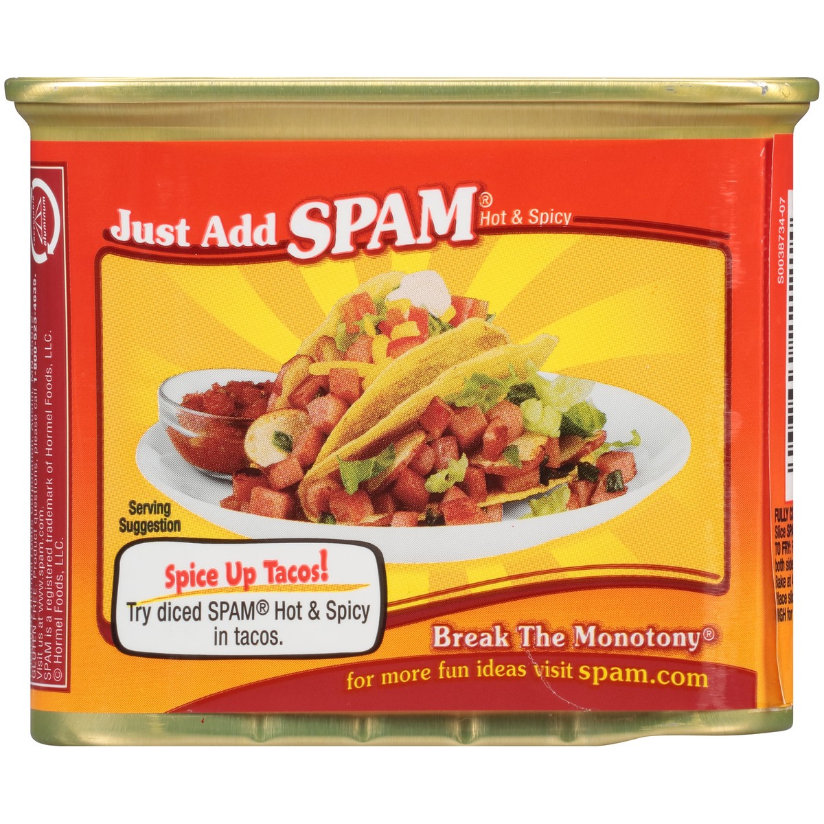 slide 5 of 9, SPAM Hot & Spicy Canned Meat 12 oz. Pull-Top Can, 12 oz