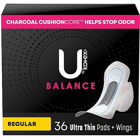 slide 1 of 1, U By Kotex Super Premium Ultra Thin Regular Pad With Wings - 36 Count, 36 ct