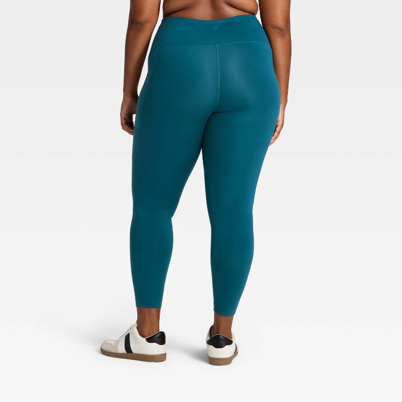 slide 5 of 5, Women's Dynamic Flex High-Rise Pocketed 7/8 Leggings - All In Motion™ Royal Blue M, 1 ct