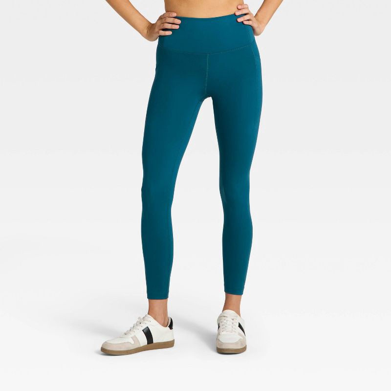 slide 1 of 5, Women's Dynamic Flex High-Rise Pocketed 7/8 Leggings - All In Motion™ Royal Blue M, 1 ct