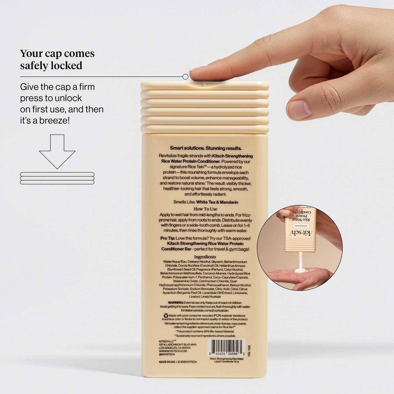 slide 3 of 6, Kitsch Strengthening Rice Water Conditioner - 12oz, 12 oz