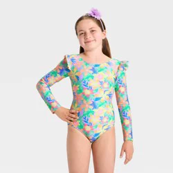 Girls' Dreamy Floral Tropical One Piece Swimsuit - Cat & Jack™ M