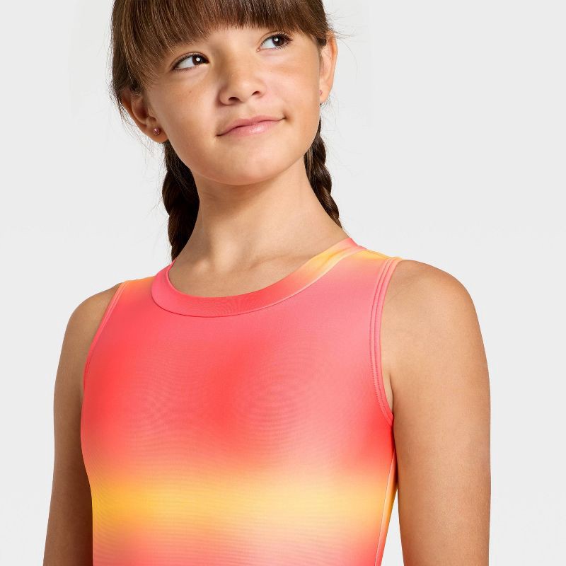 slide 3 of 3, Girls' Gradient Glow One Piece Swimsuit - Cat & Jack™ Orange XL, 1 ct