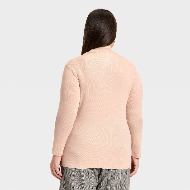 slide 2 of 3, Women's Long Sleeve Ribbed Turtleneck Top - A New Day™ Beige XXL, 1 ct