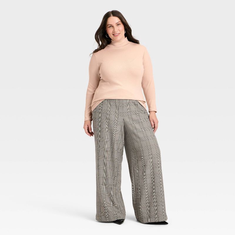 slide 3 of 3, Women's Long Sleeve Ribbed Turtleneck Top - A New Day™ Beige XXL, 1 ct