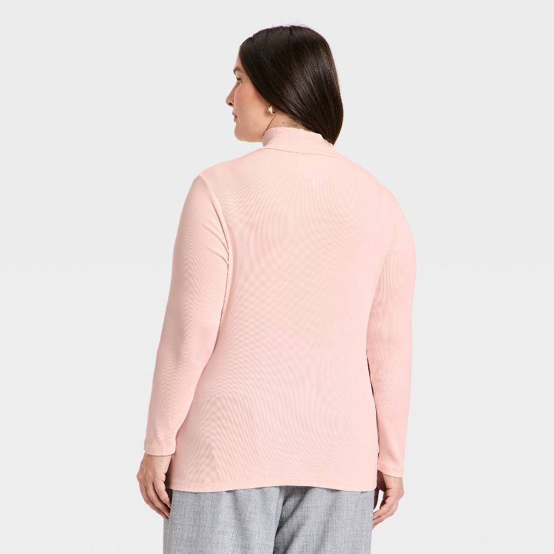 slide 2 of 3, Women's Long Sleeve Ribbed Turtleneck Top - A New Day™ Pink XXL, 1 ct