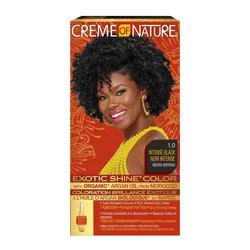 Revlon Creme of Nature Exotic Shine Color with Argan Oil Women's Permanent Hair Color - Intense Black 1.0: For Textured Hair, Liquid Форм