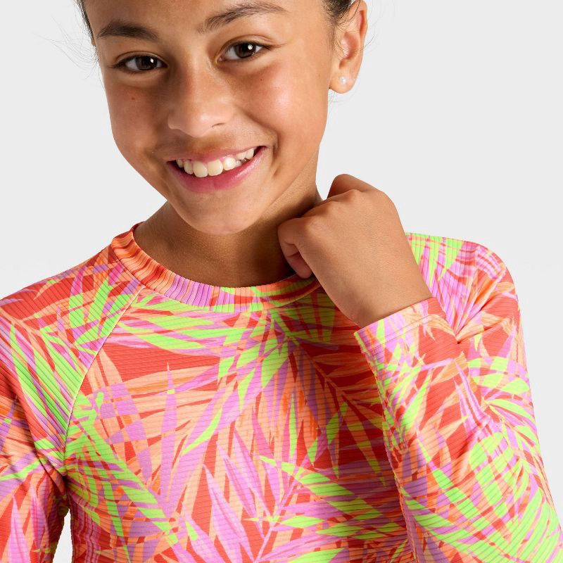 slide 3 of 3, Girls' Summer Palms Print Swimwear Set - Cat & Jack™ S, 1 ct