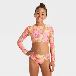 Girls' Summer Palms Print Swimwear Set - Cat & Jack™ L
