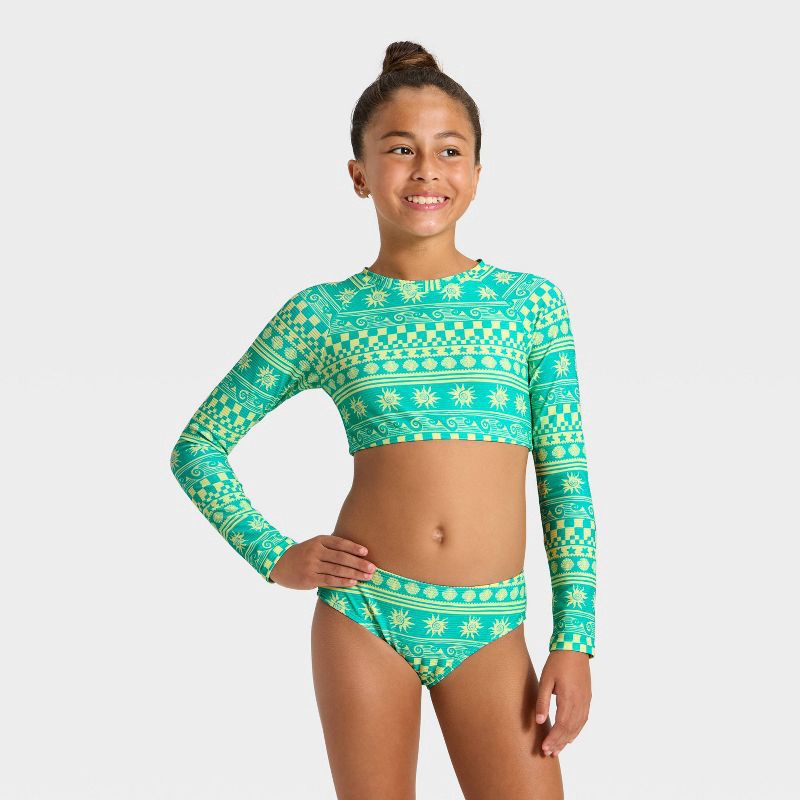 slide 1 of 3, Girls' Beach Life Swimwear Set - Cat & Jack™ M, 1 ct