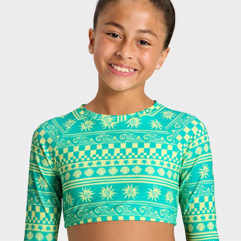 slide 3 of 3, Girls' Beach Life Swimwear Set - Cat & Jack™ XL, 1 ct