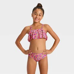 Girls' Fancy Floret One Piece Swimsuit - Cat & Jack™ Pink XS