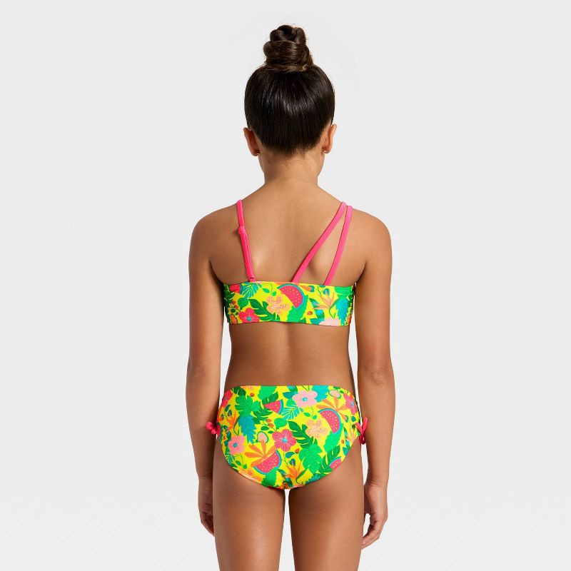 slide 3 of 3, Girls' Giving Trop-lsational Swimwear Set - Cat & Jack™ Yellow S, 1 ct