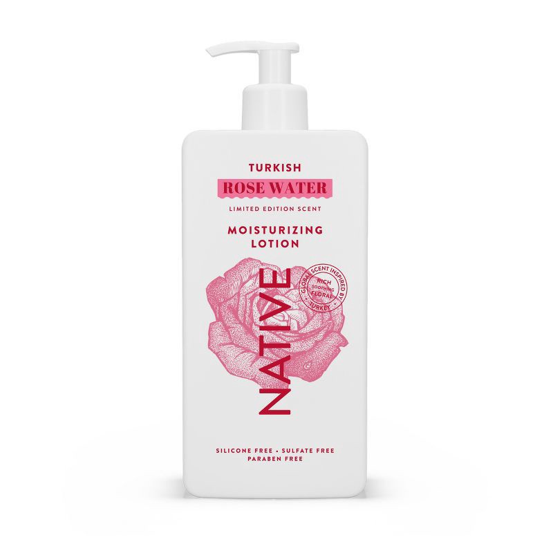 slide 1 of 10, Native Limited Edition Global Flavors Hand & Body Lotion - Turkish Rose Water - 16.5 fl oz: Deep Hydration, Vegan, Whole Body Application, 16.5 fl oz