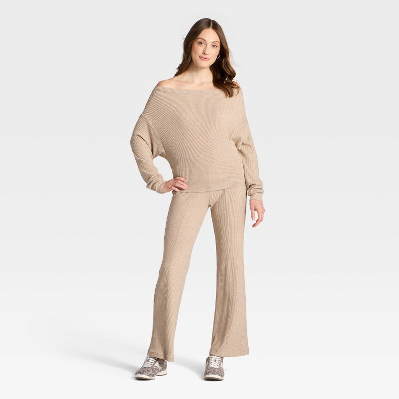 slide 3 of 3, Women's Off the Shoulder Top - Universal Thread™ Oatmeal S, 1 ct