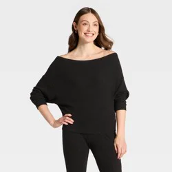 Women's Off the Shoulder Top - Universal Thread™ Black XS