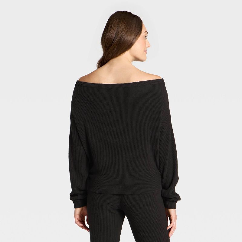 slide 2 of 3, Women's Off the Shoulder Top - Universal Thread™ Black L, 1 ct