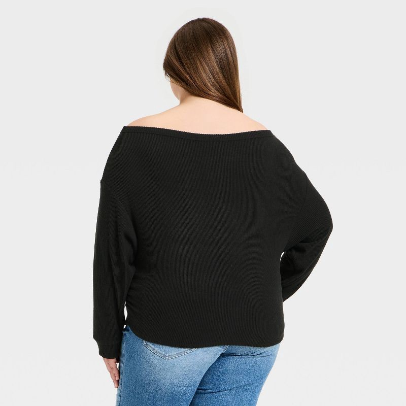 slide 3 of 3, Women's Off the Shoulder Top - Universal Thread™ Black XXL, 1 ct