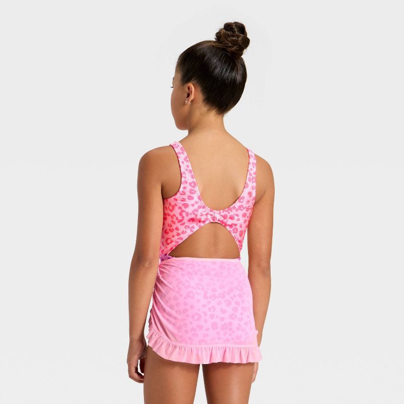 slide 3 of 4, Girls' Cheetalicious Swimwear Set - Cat & Jack™ Pink XS, 1 ct