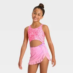 Girls' Cheetalicious Swimwear Set - Cat & Jack™ Pink XS