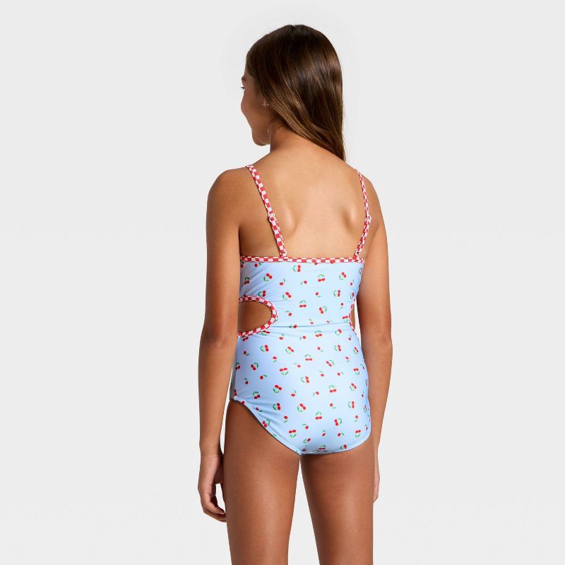 slide 2 of 3, Girls' Cherry Pie One Piece Swimsuit - art class™ M, 1 ct