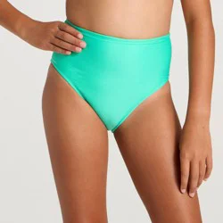 Girls' High Waisted Swimsuit Bottom - art class™ Aqua Green M