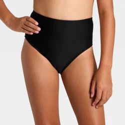 Girls' High Waisted Swimsuit Bottom - art class™ Black S