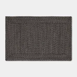 2'x3' Natural Woven Rectangular Braided Outdoor Area Rug Heathered Charcoal - Threshold™