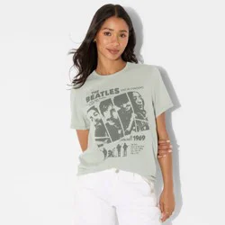 Women's The Beatles Short Sleeve Graphic T-Shirt - Green M