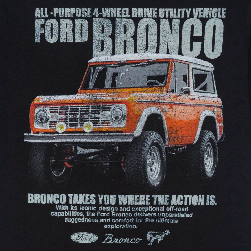 slide 4 of 4, Women's Ford Bronco Short Sleeve Graphic T-Shirt - Black XL, 1 ct