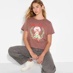 Women's Strawberry Shortcake Berry Sweet Short Sleeve Graphic T-Shirt - Brown L