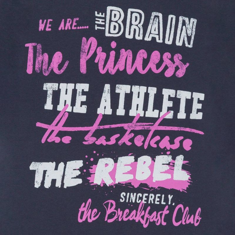 slide 4 of 4, Women's The Breakfast Club Short Sleeve Graphic T-Shirt - Black XL, 1 ct