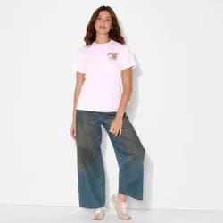 Modern Lux Women's Botanical Garden Short Sleeve Graphic T-Shirt - Light Pink M