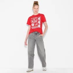 Disney Women's Pizza Planet Short Sleeve Graphic T-Shirt - Red XL