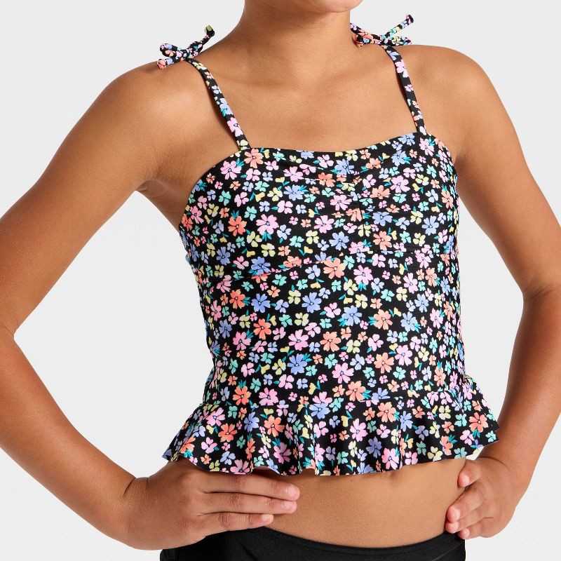 slide 3 of 3, Girls' Floral Washy Ditsy Tankini Set - Cat & Jack™ XS, 1 ct