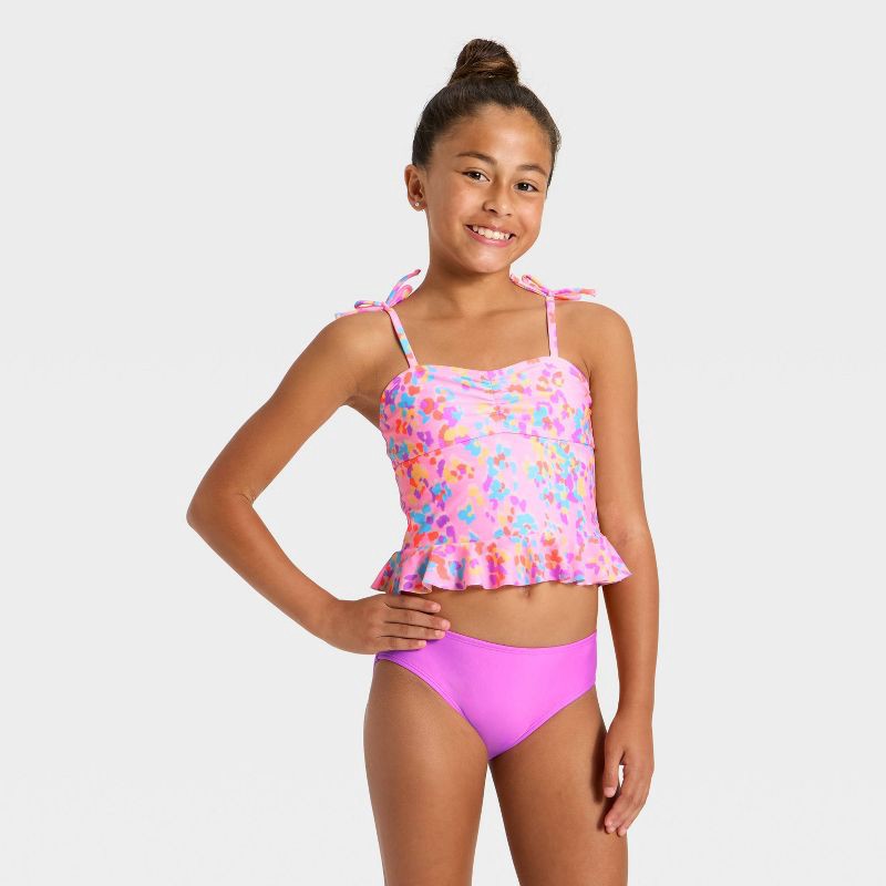 slide 1 of 3, Girls' Abstract Animal Tankini Set - Cat & Jack™ M, 1 ct