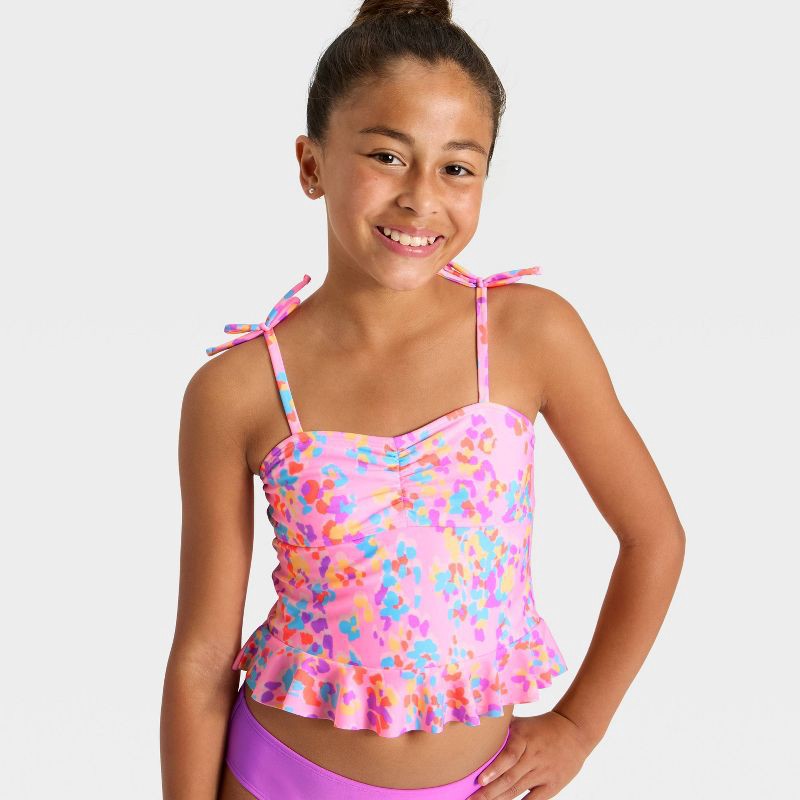 slide 3 of 3, Girls' Abstract Animal Tankini Set - Cat & Jack™ XL, 1 ct