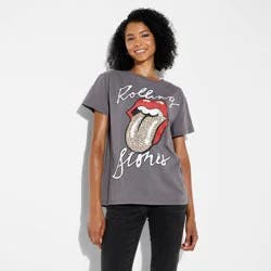 Women's The Rolling Stones Leppard Short Sleeve Graphic T-Shirt - Gray S